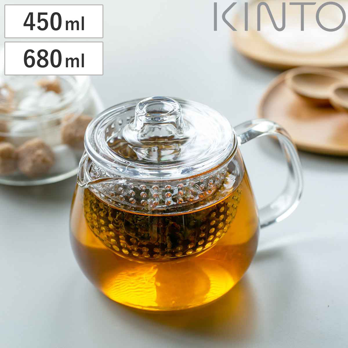 KINTO キントー UNITEA ティーポット 450ml 680ml プラスチック （ ユニティ 紅茶ポット 急須 ガラスポット ポット ガラス 食洗機対応 茶こし付 耐熱ガラス ティーウェア ）のサムネイル