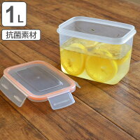 保存容器　プラスチック製　1000ml　密閉型　抗菌　電子レンジ対応 （ プラスチック保存容器 密閉容器 レンジ対応 冷凍OK 長期保存 冷凍庫 電子レンジ 食洗機対応 作り置き 保存 1L 1リットル ）