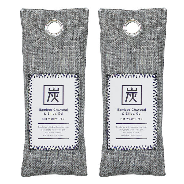 除湿剤 竹炭 除湿消臭バッグ 75g×2 除湿 消臭 おしゃれ （ 靴箱 くつ箱 玄関 クロ...