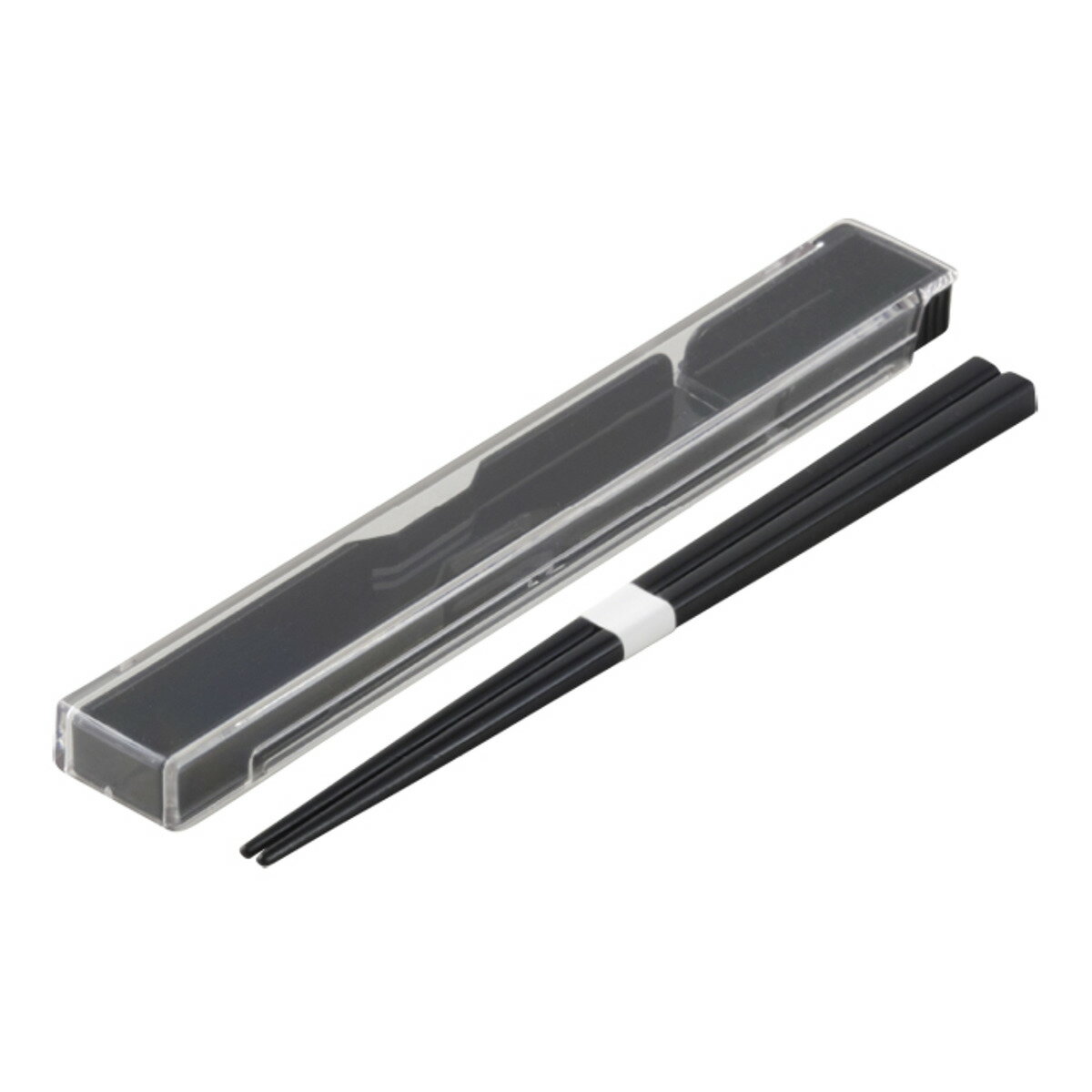 箸箱セット M 抗菌 箸 19.5cm モノトーン ブラック ( お箸 箸箱 食洗機対応 19.5センチ スライド式 カトラリー 男子 食洗機OK お弁当用 給...