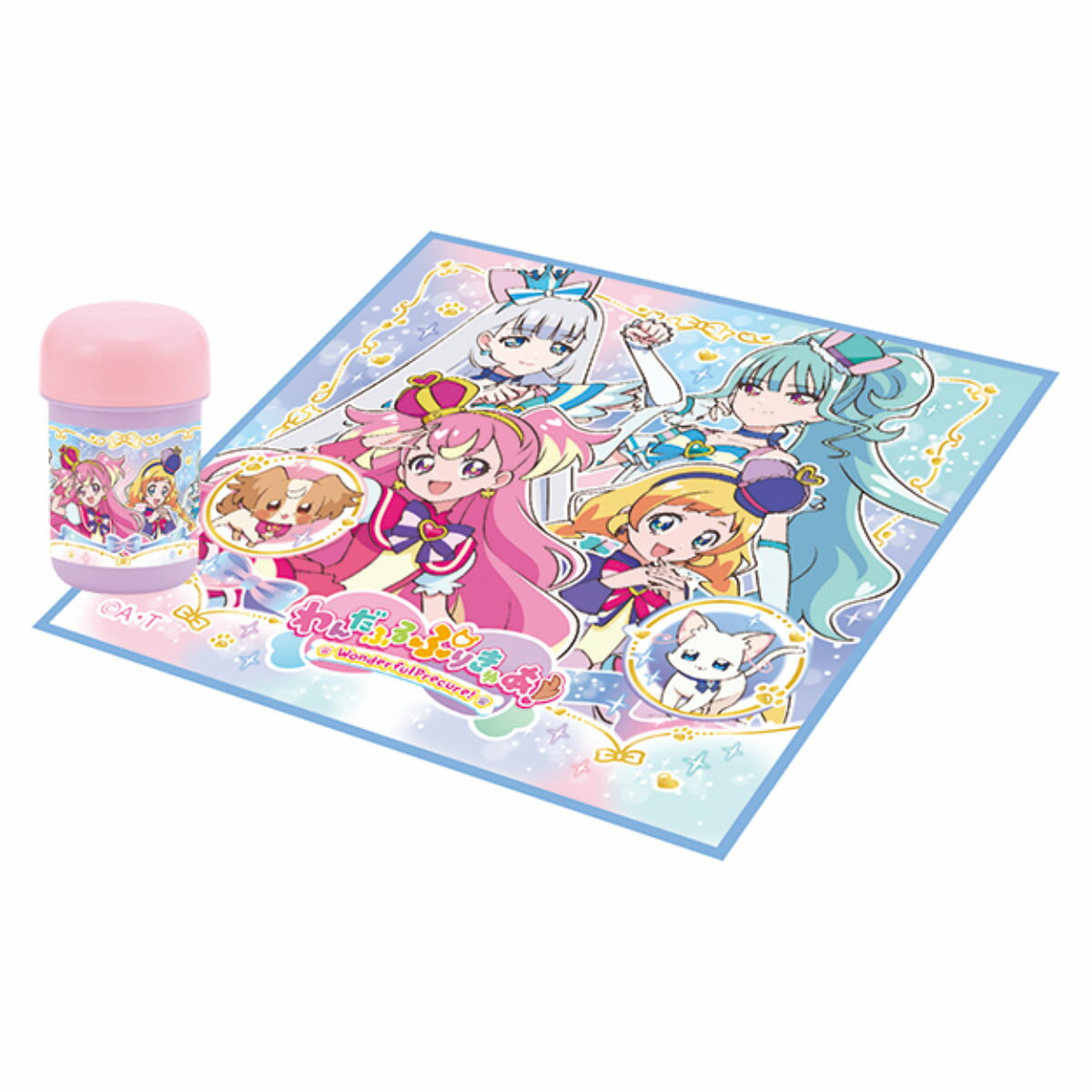 おしぼりセット わんだふるぷりきゅあ！ （ プリキュア 抗菌 おしぼり お手拭き タオル ハンカチ 子供 わんだふるプリキュア ハンドタオル おしぼりタオル おしぼりケース 給食 幼稚園 保育園 キッズ ）