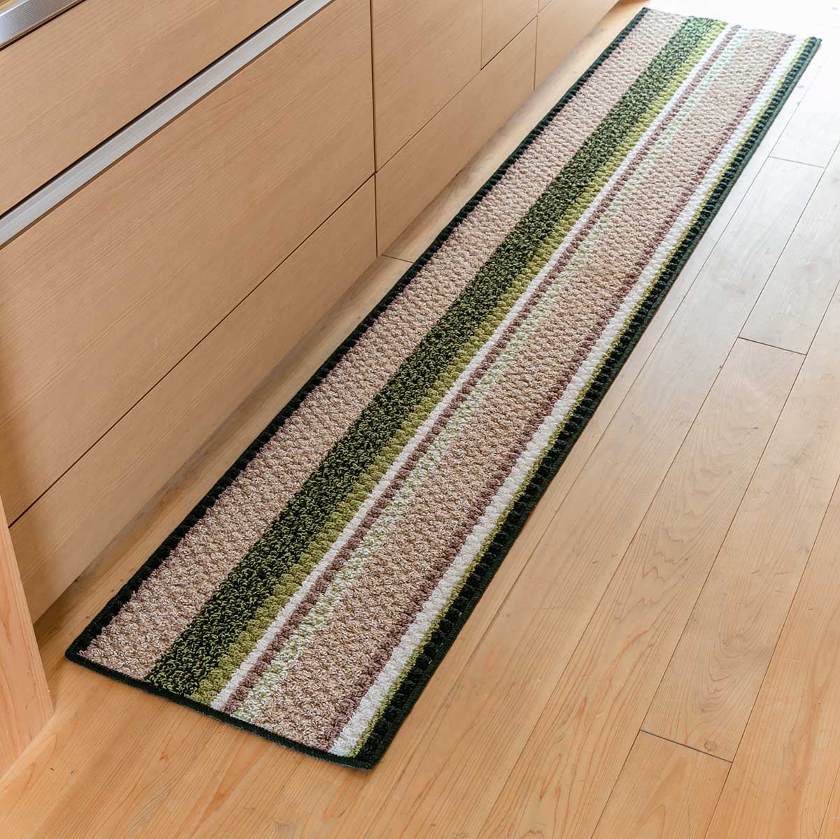 キッチンマット ボーダージュート混キッチンマット ボーダー 45×120cm （ キッチン...