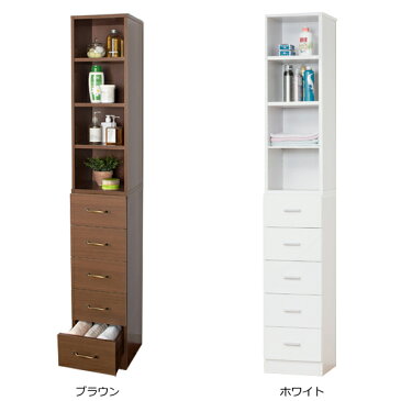 収納ラック すき間収納 ストッカー 引出し5段 幅30cm ( 送料無料 スリムラック 収納棚 本棚 チェスト キッチン収納 ランドリー 上下分割 セパレート )