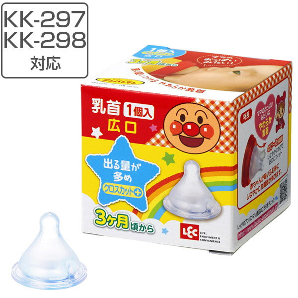 乳首 広口タイプ クロスカット 替え乳首 日本製 KK-297 KK-298 対応 アンパンマン キ ...