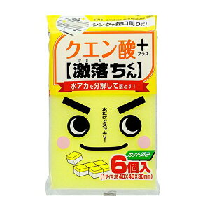 メラミンスポンジ 激落ちくん 6個入り クエン酸 カットタイプ 水あか 水垢 スポンジ 洗剤不要 レック （ 掃除 そうじ 清掃 メラミン お風呂 お風呂掃除 シンク 洗面台 水回り 蛇口まわり 排水溝 排水口 キッチン 万能 ヤカン ポット ）