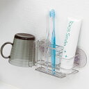 歯ブラシホルダー ステンレス スリム ( 歯ブラシ立て 吸盤 収納 レック 補助板付き 取り付け簡単 歯ブラシスタンド 吸盤付き サビにくい 洗面収納 コップホルダー付き シルバー )