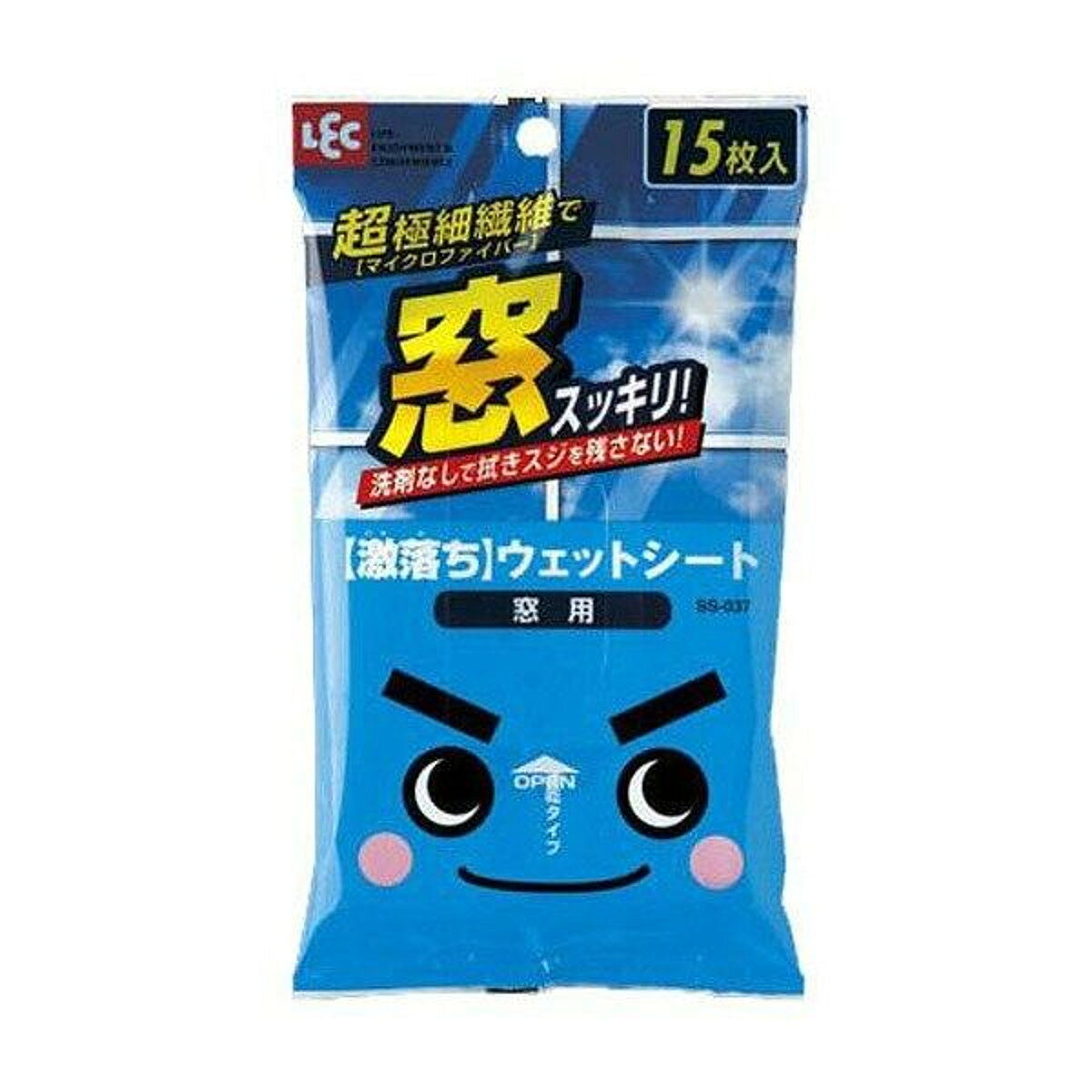 ウェットシート 激落ちシート 窓用 15枚入り （ 窓 まど 窓掃除 窓クリーナー シート 掃除 清掃 大掃除 台風 大雨 汚れ 花粉 黄砂 使い捨て 清掃用シート ）