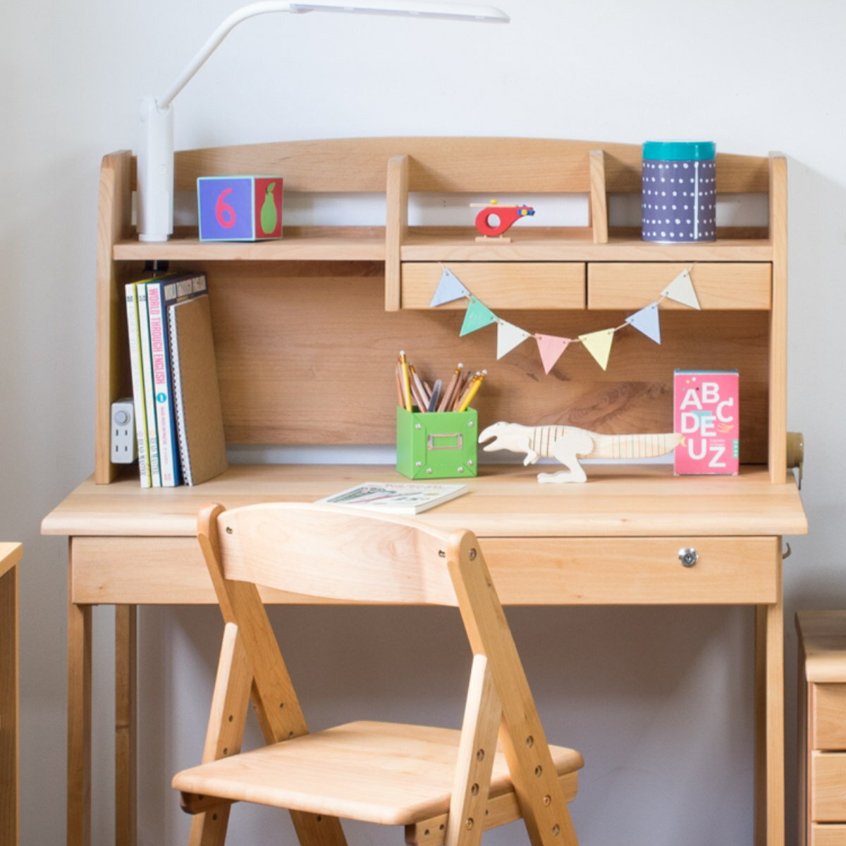 オープンラック 上棚のみ フォレスト用 （ 上棚 デスク用 机上棚 ラック 棚 収納 木製 天然木 学習デスク 机 勉強机 取り付け 対応 引き出し付き 小物収納 本棚 本立て シンプル 教科書 本 学習教材 ブックエンド 完成品 ）