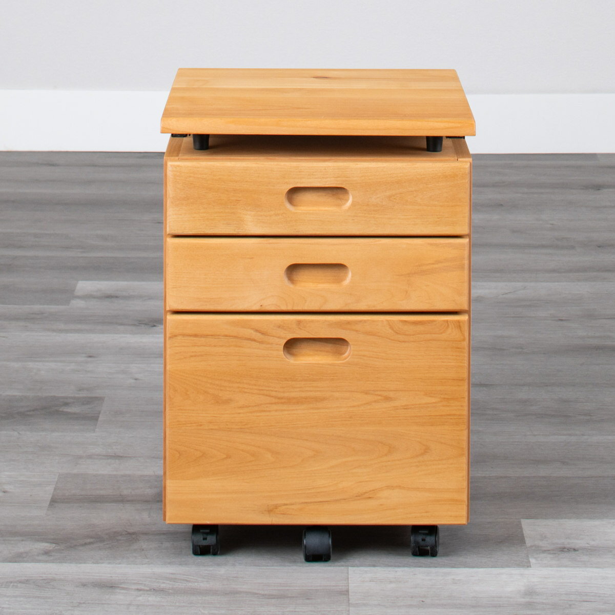 デスクワゴン 昇降付 キャスター付 3段 幅42cm フォレスト （ ワゴン サイドワゴン 天板 高さ調節 引き出し 収納 デスク横 デスク下 サイドチェスト 脇机 キャビネット サイドキャビネット 書類 整理 整頓 ランドセル置き シンプル ）