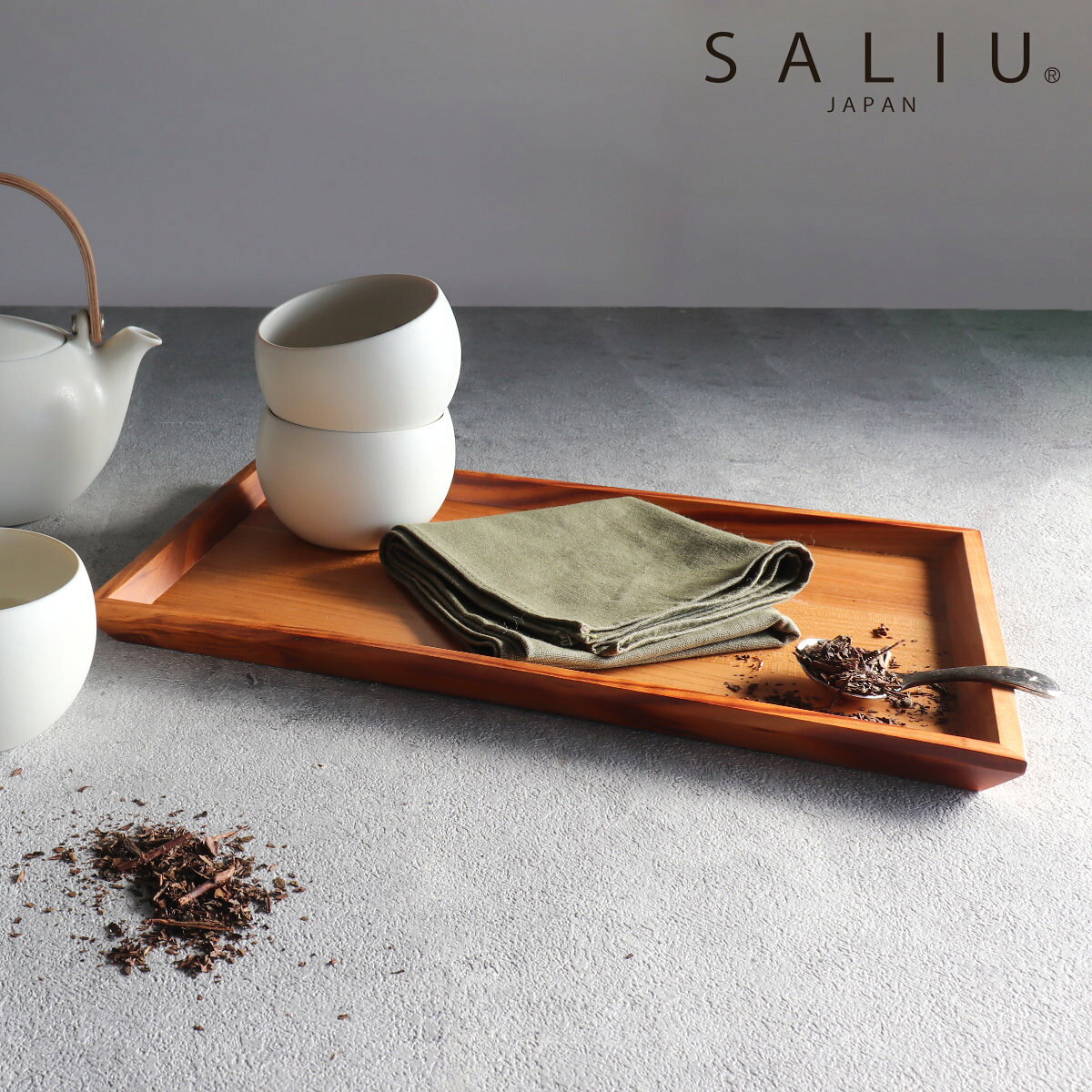 キッチントレー SALIU 山桜 茶膳 （ トレー トレイ キッチントレイ 木製 天然木 日本製 無垢材 33cm おしゃれ シンプル 北欧 モダン ナチュラル ）