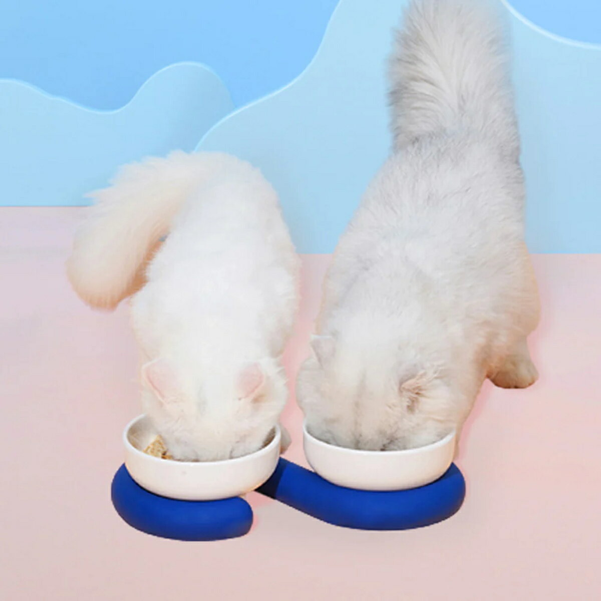 フードボウル Double Bowl Base ZEZE 高さがある （ ペットボウル ダブル 猫  ...