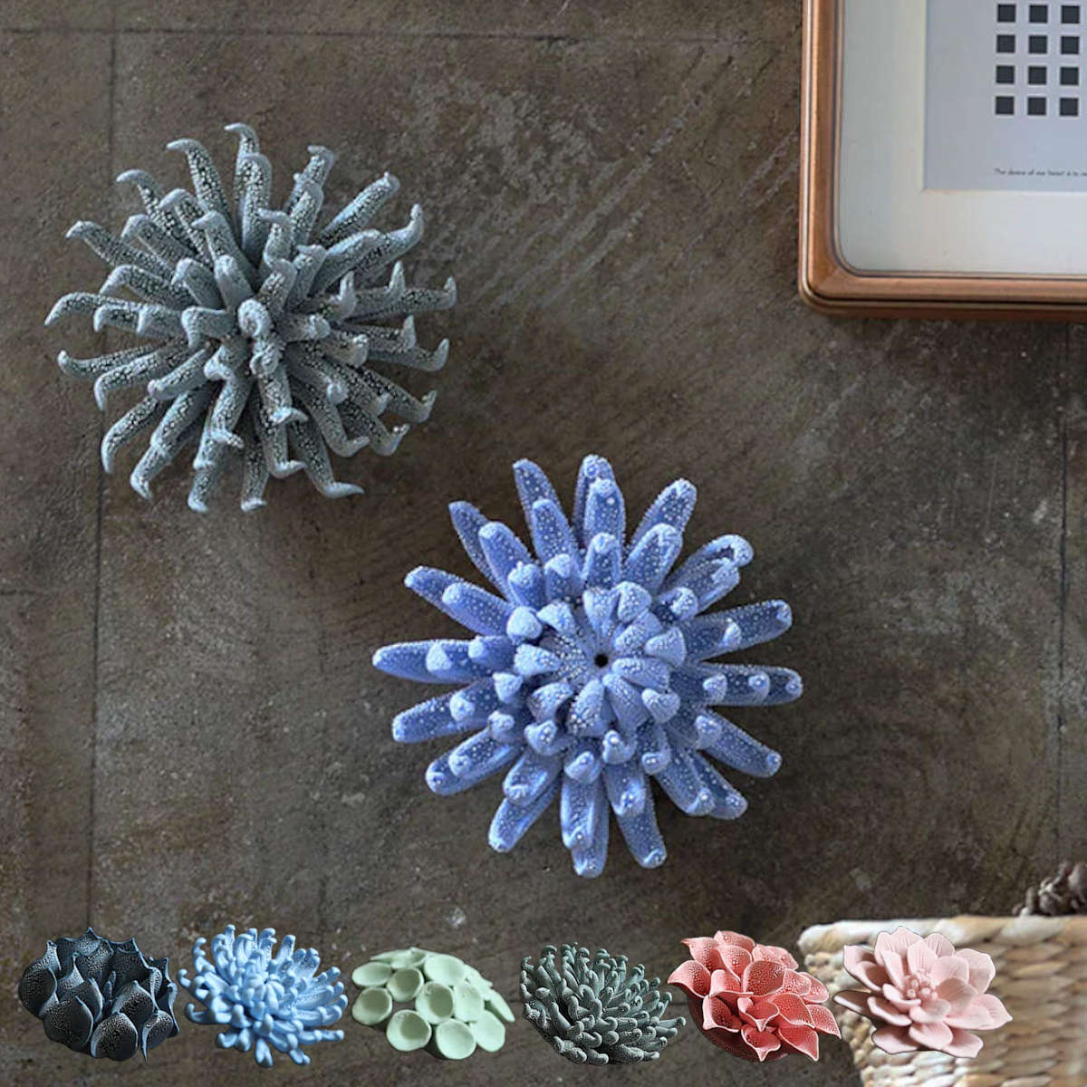 オブジェ 壁掛け ABYSSAL 666 花 植物 造花 （ 置き物 雑貨 オーナメント インテリア 玄関 お花 セラミック 飾る かわいい 可愛い リビング 卓上 机上 ニッチ おしゃれ ）