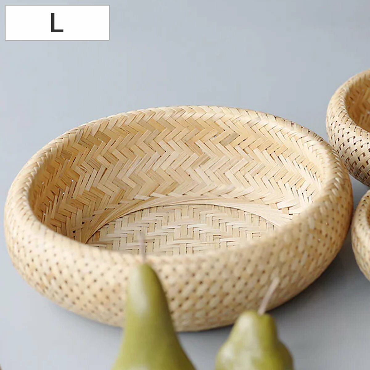 バスケット WAFFELS BASKET RING L かご 竹 直径36×高さ10.5cm （ 収納 天然素材 カゴ 籠 かごバスケット 小物収納 小物入れ バンブー バンブーバスケット 竹素材 見せる収納 インテリア 雑貨 おしゃれ ）