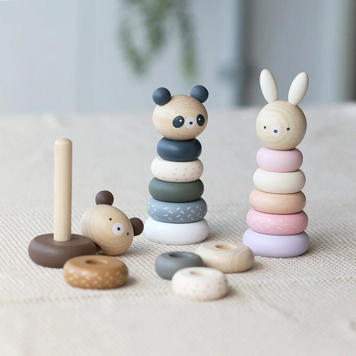 木製 おもちゃ ANIMAL STACKING （ ベビー 木のおもちゃ 玩具 オモチャ 知育玩具  ...