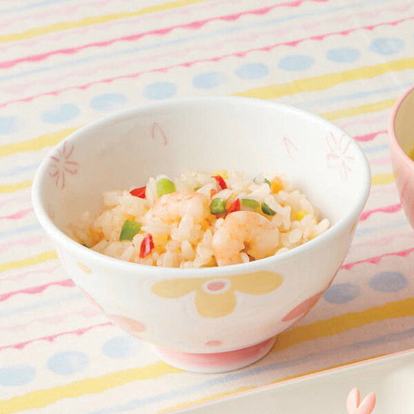 茶碗 花あそび 飯碗 軽量 子供用 磁器 日本製 同柄3個セット （ 花柄 食器 ご飯茶...
