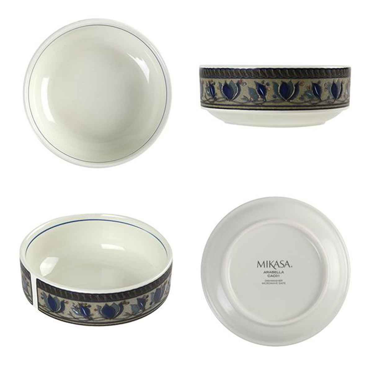ボウル 13cm アラベラ Arabella フルーツボウル 皿 食器 洋食器 硬質陶器 6個セット （ 食洗機対応 電子レンジ対応 中鉢 フルーツ 耐熱 オーブン対応 リム皿 深皿 デザートボウル リム鉢 ）
