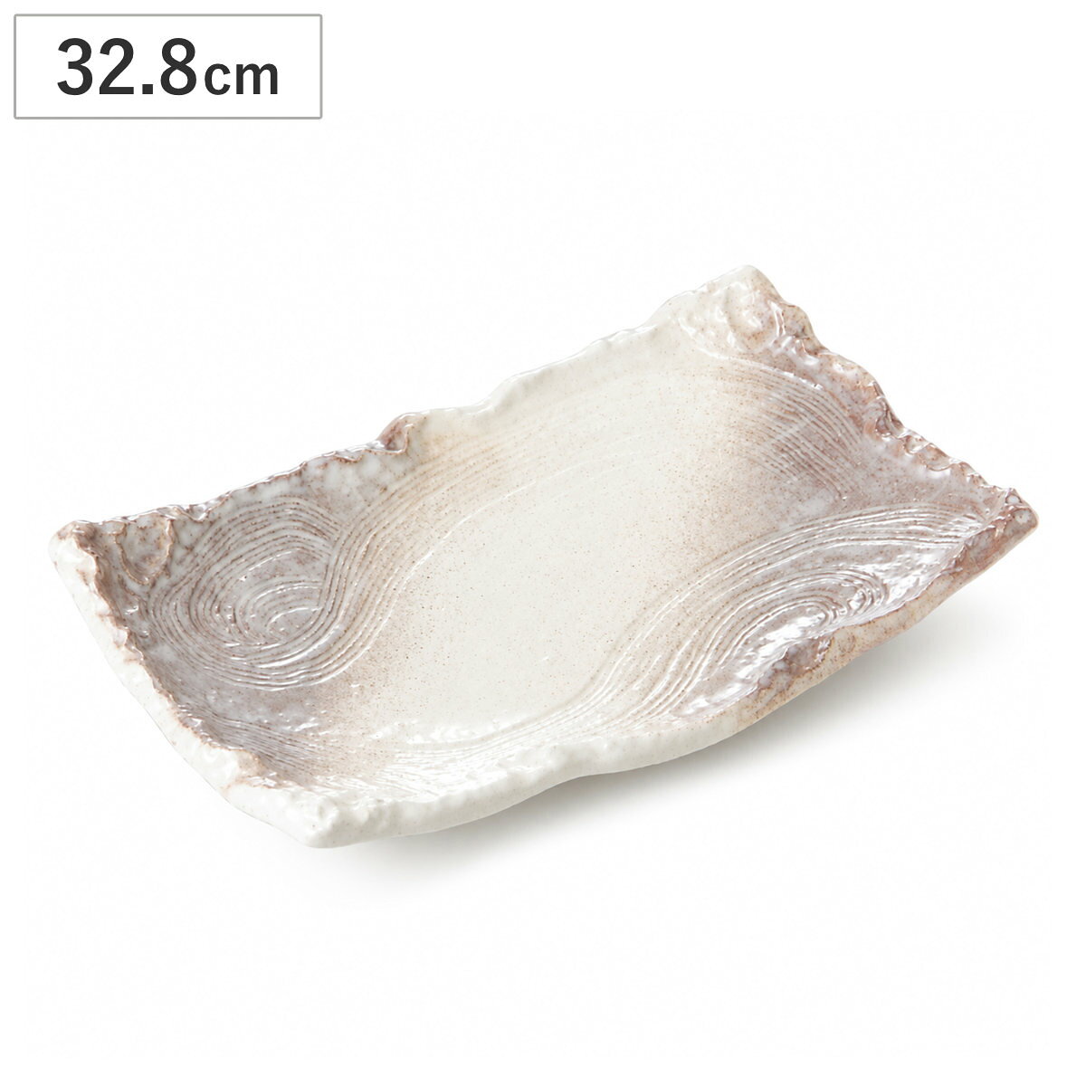 皿 かすみ志野 11号四ッ足長角皿 （ 32.8cm 電子レンジ対応 陶器 長角皿 角皿 プレート お皿 食器 日本製 和食 和食器 おしゃれ シンプル ） livingut-10241372 リビングート 楽天市場店 パッケージ画像