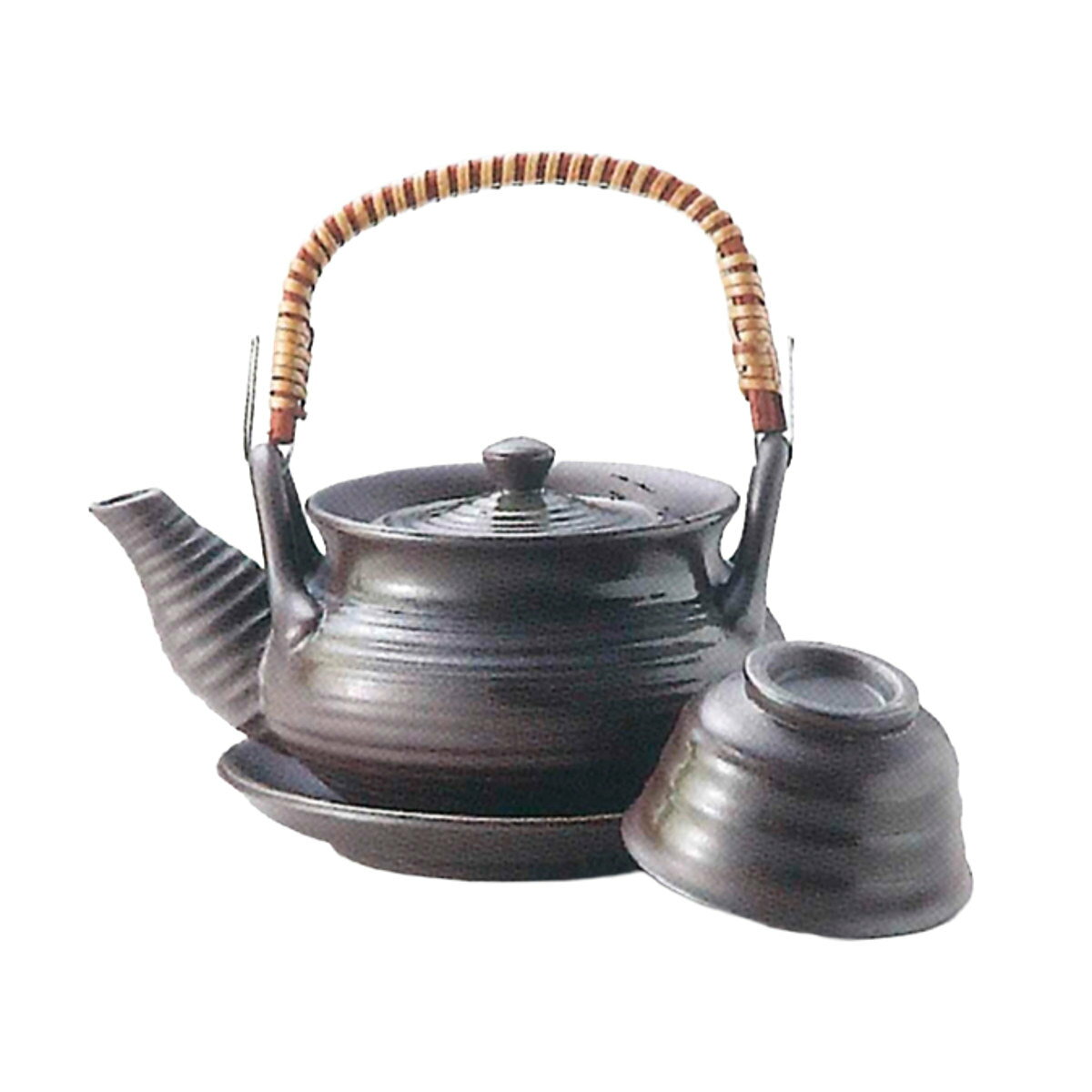 土瓶 碗形イラボ吹 茶 土瓶むし （ 320ml 2点セット 陶器 土瓶蒸しセット 土瓶蒸し お猪口 セット 和モダン 和風 和食器 料亭 日本料理 懐石料理 ） livingut-10241636 リビングート 楽天市場店 サンプル画像3