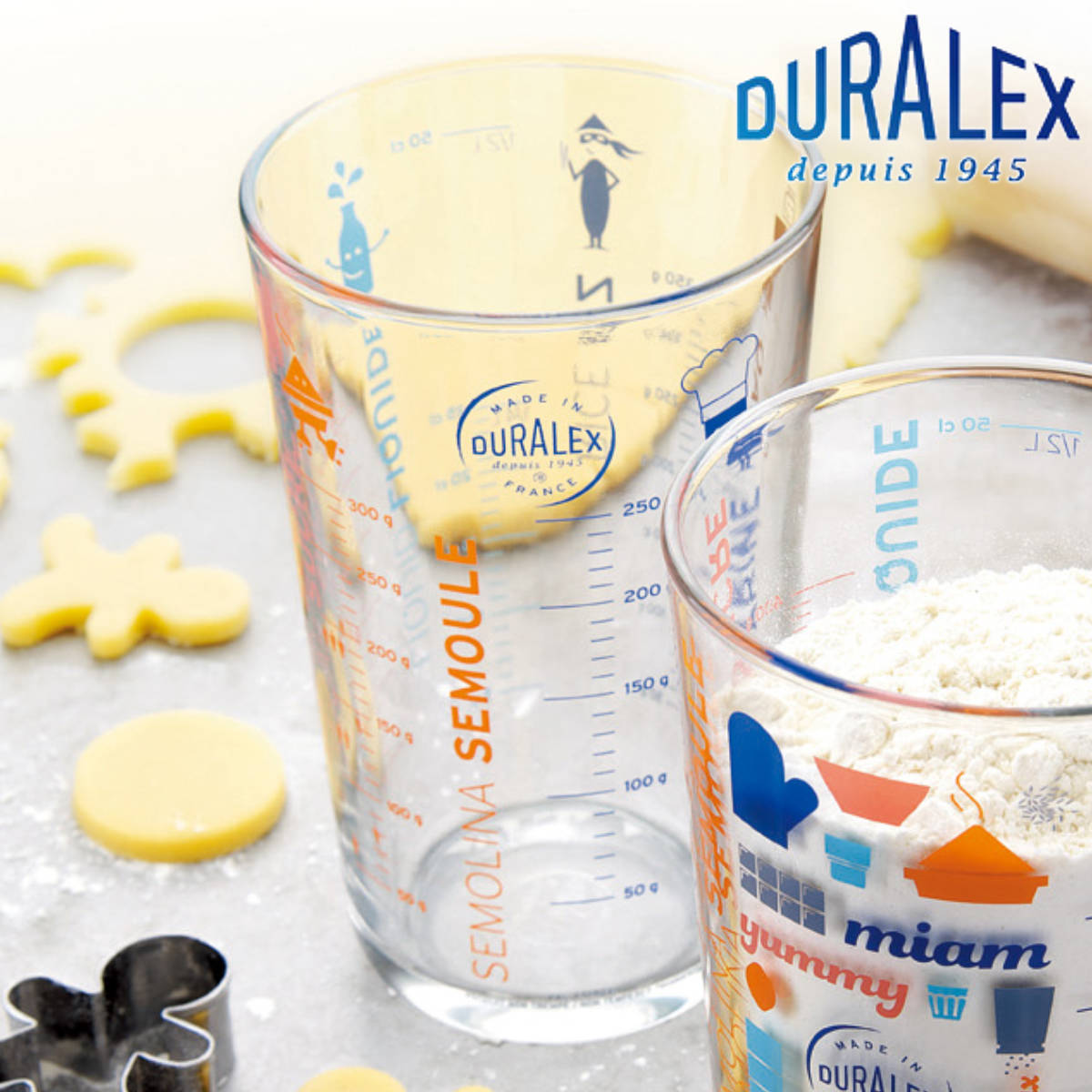 デュラレックス デュラレックス グラス 560ml MEASURE GLASS CHEF メジャーグラス ガラス （ DURALEX メジャーカップ 軽量カップ 食器 ガラス製 コップ デザートカップ 目盛り付き 丈夫 シンプル 洋食器 おしゃれ ）