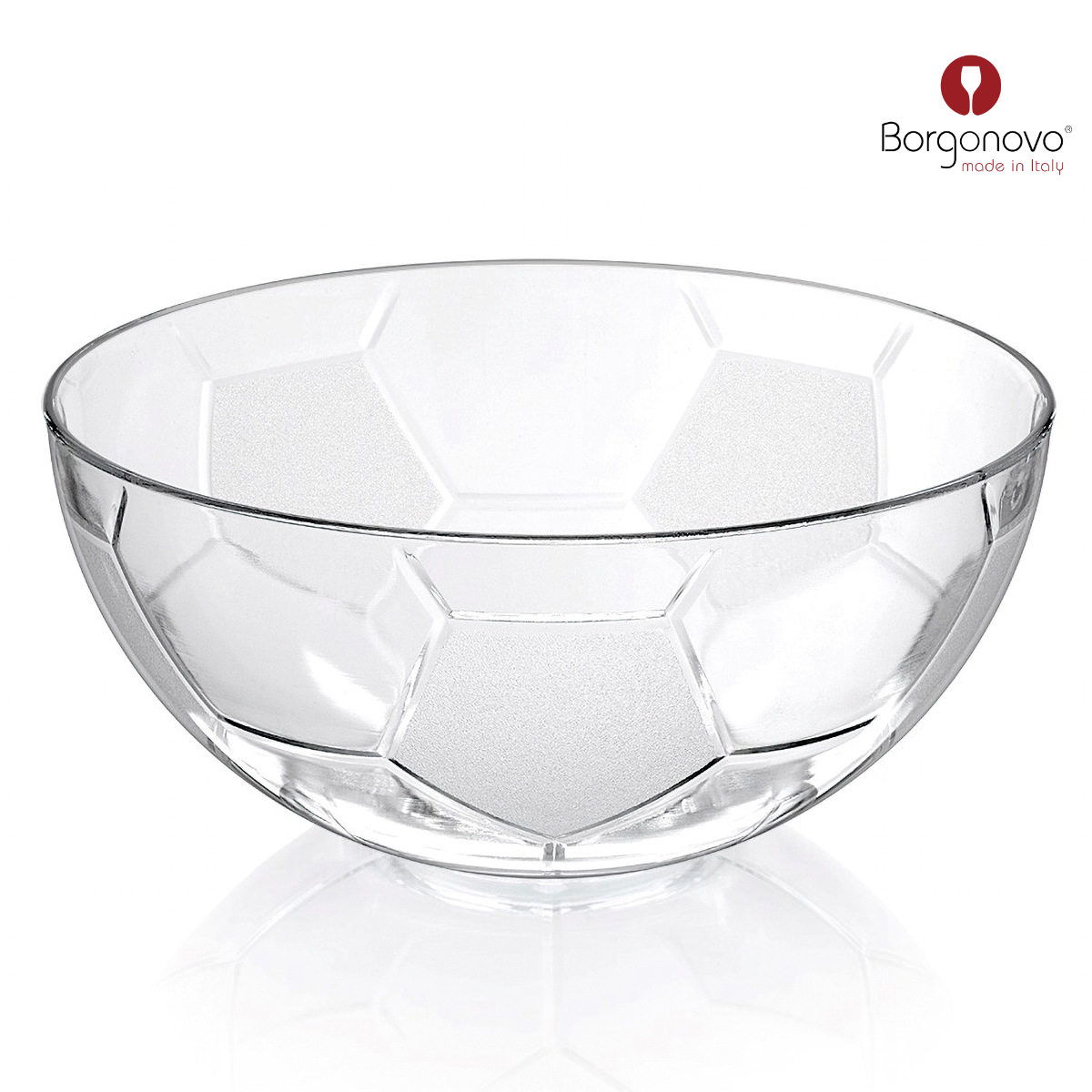 ボウル サッカー 3.5L Borgonovo ボルゴノヴォ ガラス （ 食器 ガラスボウル 大鉢 ガラス製 厚手 スポ..