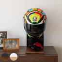 ヘルメットスタンド 幅20cm 棚付 ディスプレイラック GALEA ( ディスプレイ ラック バイク ヘルメット 棚 収納 卓上 スタンド ブラック ホワイト )