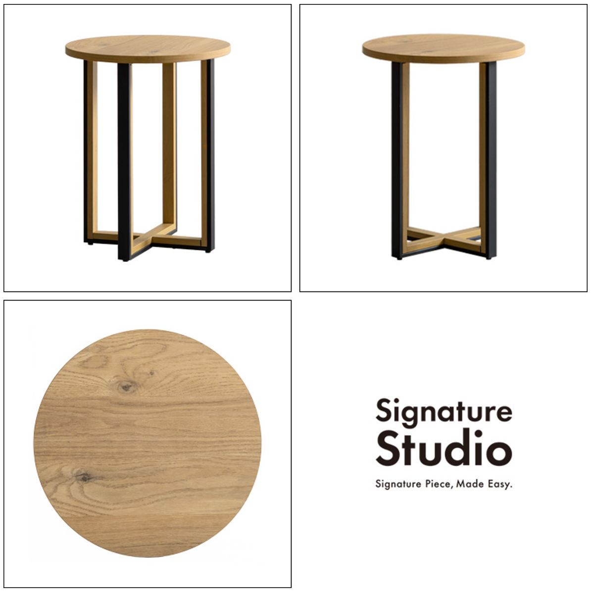 サイドテーブル 高さ50cm Roano Signature Studio ( ミニテーブル 直径40cm テーブル 丸テーブル ソファサイド ベッドサイド 水 キズ 強い メラミン天板 木目調 ナイトテーブル コーヒーテーブル カフェテーブル ベッドテーブル ) [3]