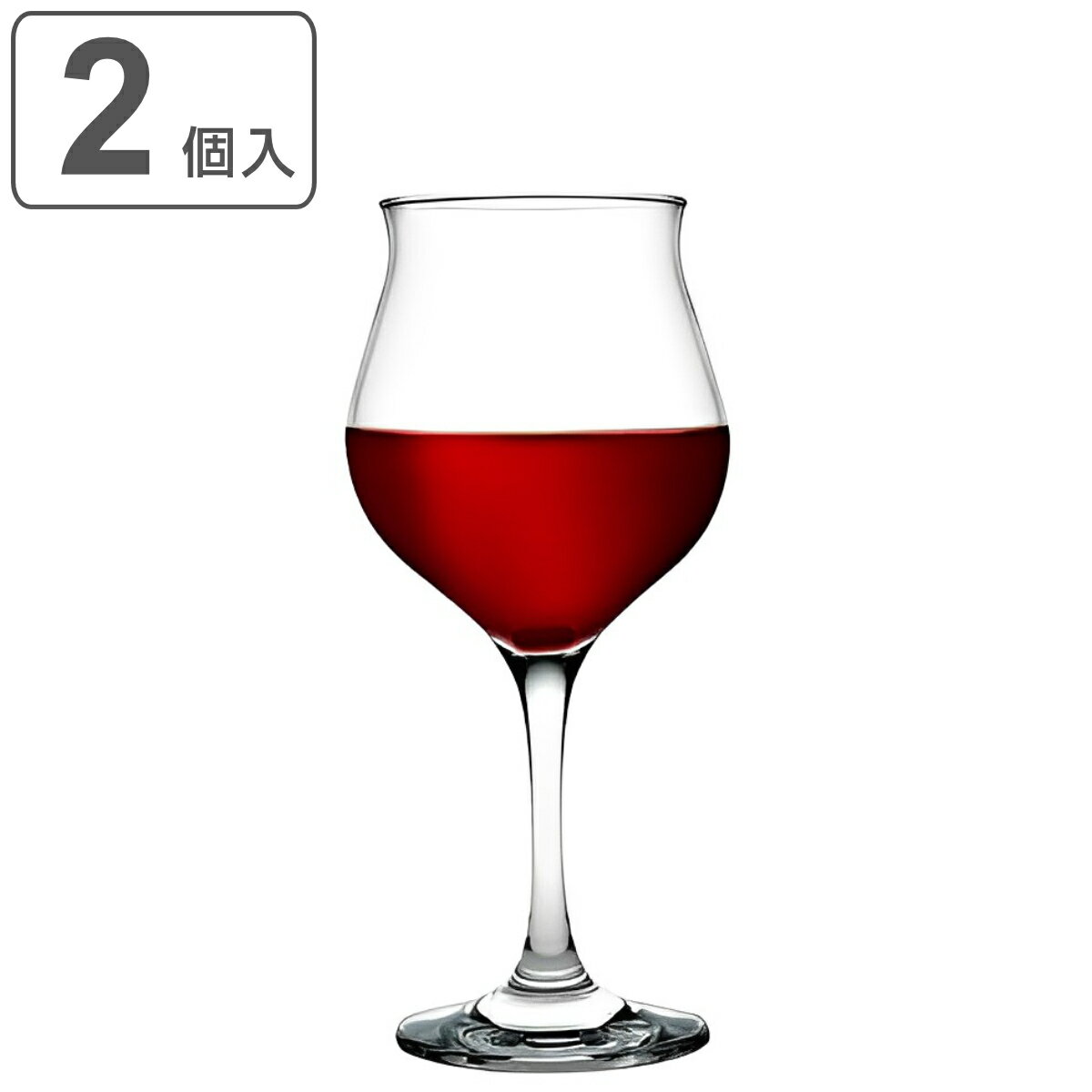 グラス（1000円程度） ワイングラス ペアセット 375ml M WAVY ウェイビー ガラス （ 食洗機対応 ペア グラス 脚付きグラス 赤ワイン 白ワイン ワイン カクテル お酒 箱入り おしゃれ ）