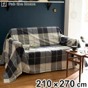 マルチカバー Fab the Home L 210×270cm アクロス 綿100% チェック柄 ( ソファカバー ベッドカバー フリークロス テーブルクロス ...