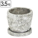 植木鉢 ラギッドストーンポットS 3.5号 ( プランター プラントポット 植物用ポット 鉢 花器 鉢カバー ポット セメント 3.5号鉢 丸 植木鉢カバー ガーデンポット 花 水抜き穴付き 受け皿 植物 観葉植物 園芸 直植え おしゃれ )