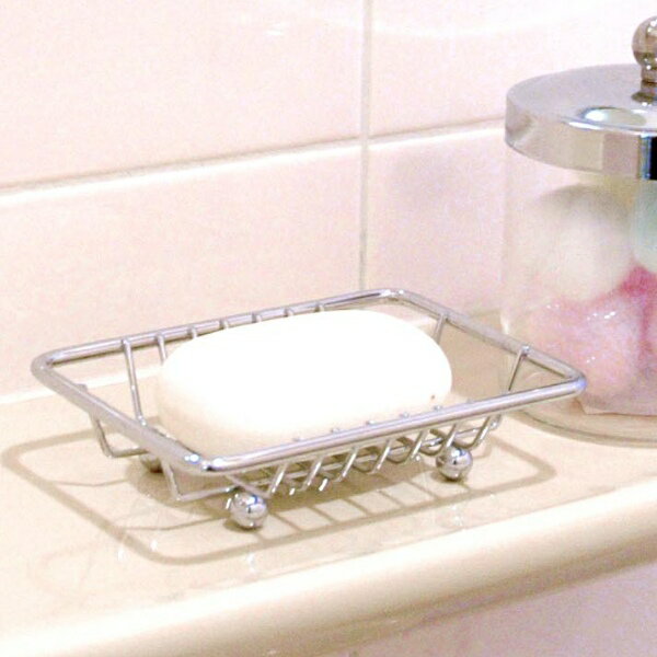 石鹸皿 ワイヤーソープディッシュ with 4pcsメタルフット ソープディッシュ ( 石けん皿 石鹸置き ソープトレー 石けん 固形せっけん 皿 置き トレイ...