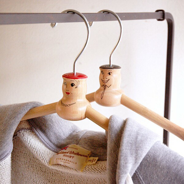 木製ハンガー 2本セット ロクサンハンガー 木製 ハンガー 北欧 ( 送料無料 衣類ハンガー 収納ハンガー クローゼット 63ハンガー セット メンズ レディー...