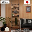 突っ張り ラダーラック 幅65cm フック4個 棚板1枚付き カールデザイン ( 壁面収納 ウォールラック つっぱり 突っ張り式 ラック フック付 壁面 収納 ...