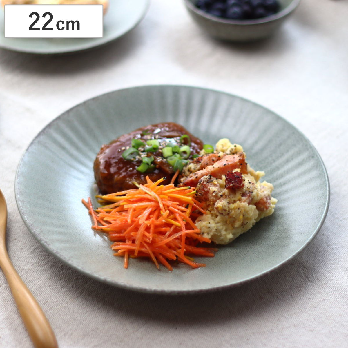 皿 ウラヌス 大皿22cm 日本製 （ 美濃焼 陶磁器 食器 電子レンジ対応 食洗機対応 大皿 プレート パスタ カレー オムライス おかず ）