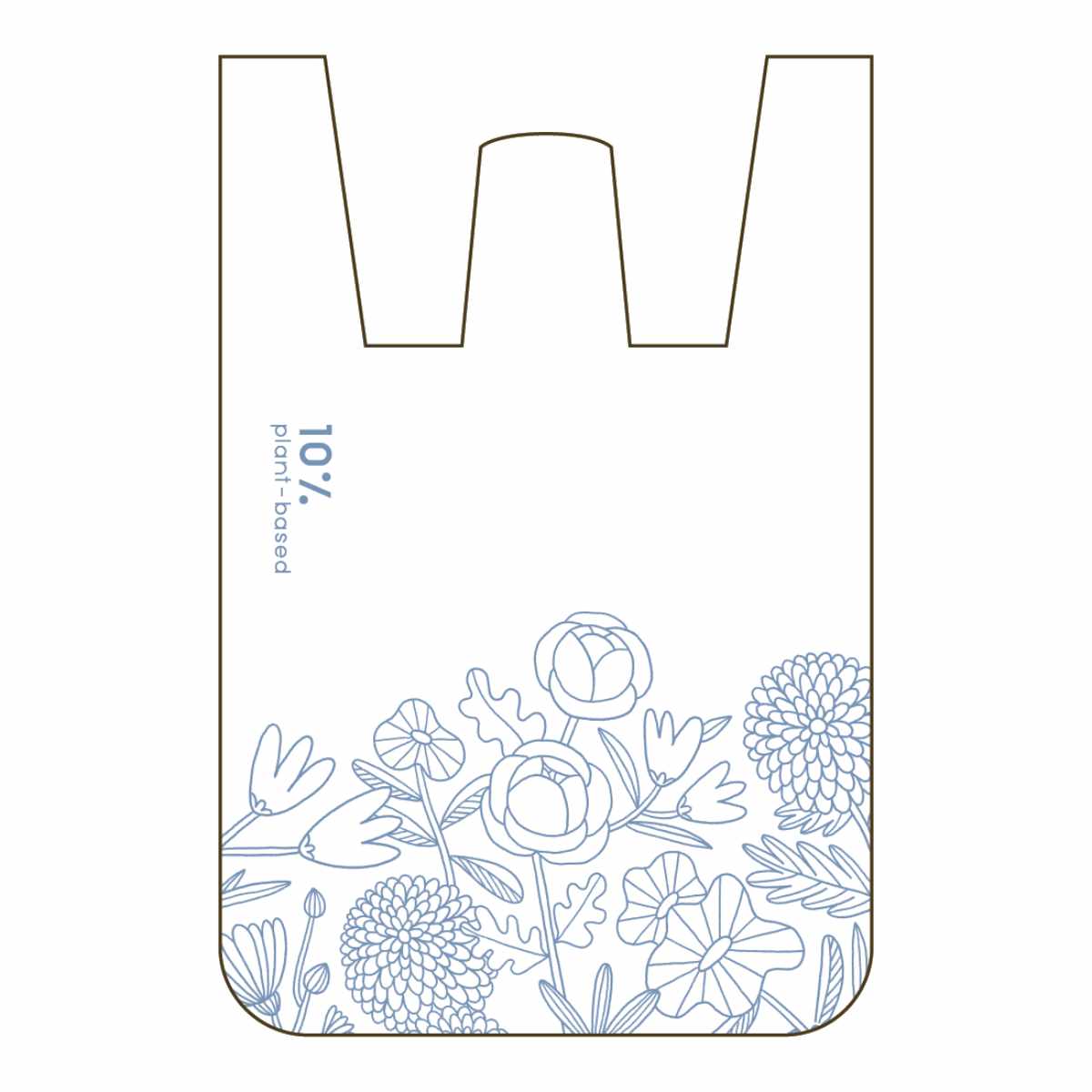 ゴミ袋 15L 55×30cm レジ袋 取っ手付き 半透明 10枚入 （ ごみ袋 15リットル ポリ袋 手提げ袋 柄付き 花柄 エコバック おしゃれ 買い物袋 ビニール袋 消耗品 生活必需品 おすそ分け 小分け袋 かわいい ） livingut-10203653 リビングート 楽天市場店 サンプル画像3