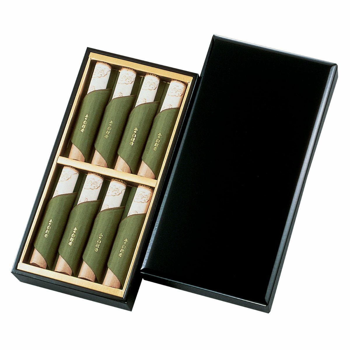 進物 線香 毎日白檀香 塗箱短寸 8入り 贈答用 ( お線香 線香セット 進物線香 進物用 白檀 喪中見舞い お供え 法事 仏壇 お墓参り 仏前 贈答 箱入り ...