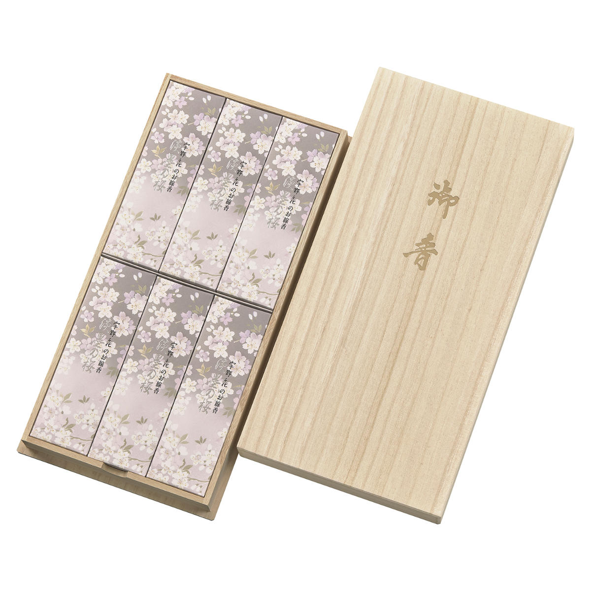 線香 新・淡墨の桜 桐箱6箱入り 贈答用 ギフト ( お線香 宇野千代 進物線香 進物用 煙少なめ 喪中見舞い お供え 法事 仏壇 お墓参り 仏前 贈答 お悔み...