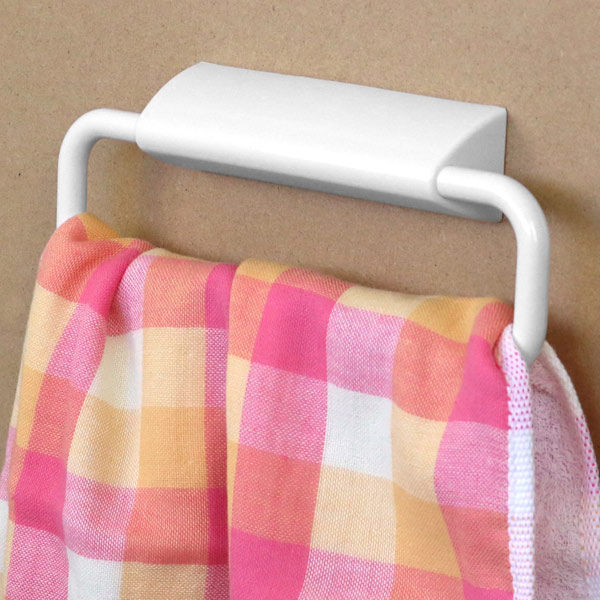 タオルハンガー はってはがせる タオルかけ ワイド ( タオルホルダー タオル掛け 洗面 キッチン 手拭き ふきんかけ 収納 バス用品 サニタリー )