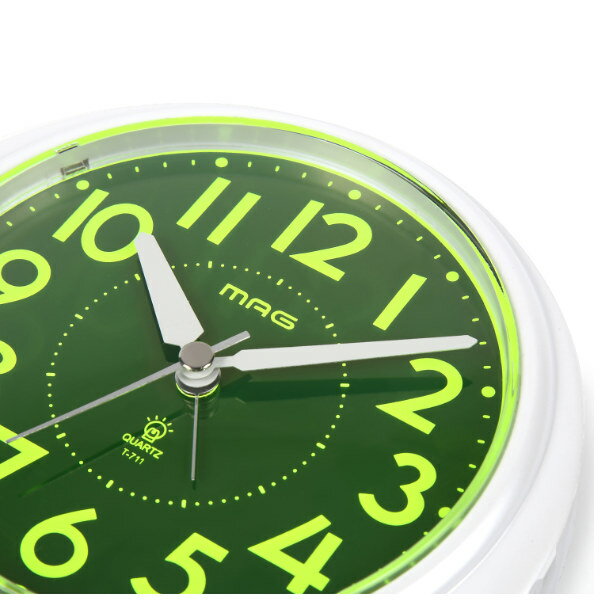 目覚まし時計 あけぼの 置き時計 ライト付き スヌーズ機能 文字板 シンプル ( 時計 置時計 見やすい アナログ 連続秒針 コンパクト 電池式 アラーム アラームクロック ) [2]