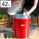 ゴミ箱 42L オバケツ OBAKETSU 屋外兼用 ごみ箱 トタン ( 送料無料 ふた付き 42 リットル ダストボックス 円柱 バケツ型 収納 収納ケース ...