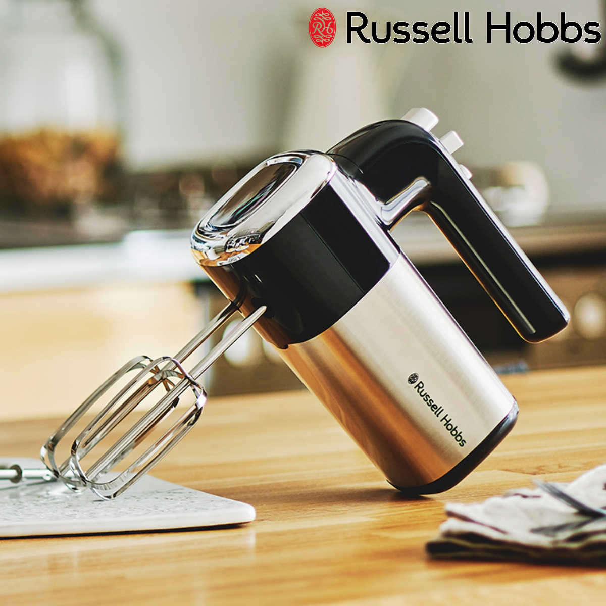 ラッセルホブス ハンドミキサー Russell Hobbs 電動ミキサー ベーシックハンドミキサー （ ラッセルホブス 泡立て器 ハンドミキサー 5段階スピード調節 調理家電 キッチン家電 泡立て ホイッパー 泡だて器 電動 収納ケース付き 料理家電 ）