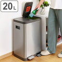 ゴミ箱 10L×2 JAVA ダブルコンパートメントペダルビン ステンレス ( ごみ箱 ジャバ 20リットル 2分別 奥行34.2 スリム ふた付き ペダル式 踏みふた 角型 消臭ポケット 静音 シンプル リビング コンパクト おしゃれ )(3)