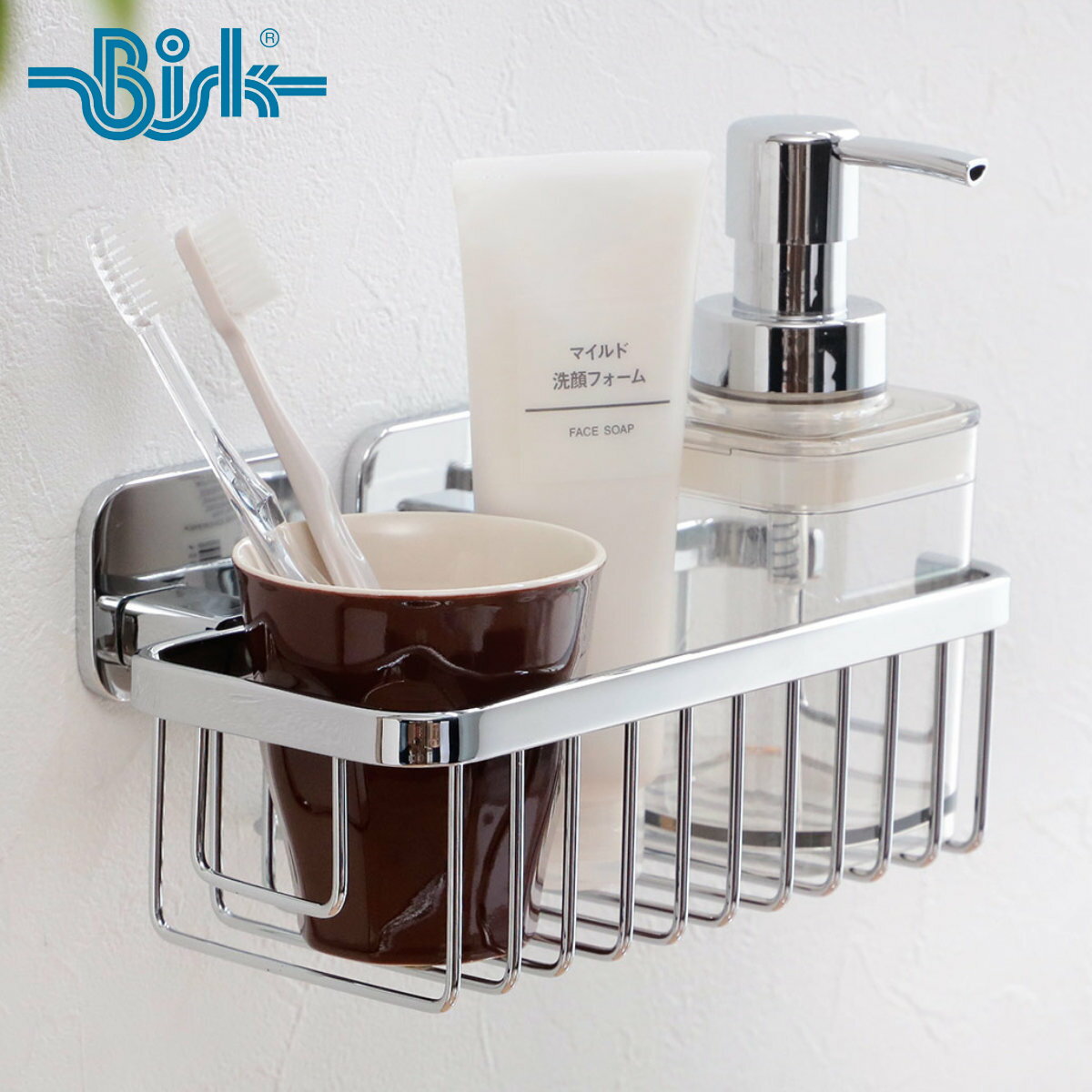 ソープバスケット BISK TORE シャワーソープバスケット ビスク （ 石鹸置き ソープトレー 石けんトレー 水切り ソープ バスケット バスバスケット 石鹸皿 石けん置き せっけん お風呂 バスルーム ステンレス 壁付け DIY ）