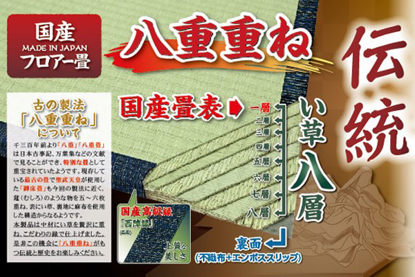 畳 国産 ユニット畳 い草 畳マット 藺 約85×85cm 9枚セット い草8層 4.5畳 ( ラグ マット い草ラグ フローリング畳 日本製 置き畳 い草マット い草カーペット フロア畳 システム畳 防音 和風 敷物 湿気対策 ) [3]