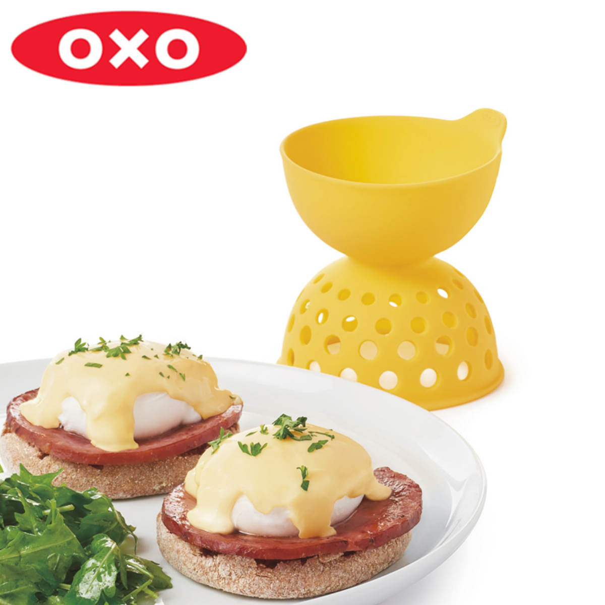 OXO エッグポーチャー （ オクソー ポーチドエッグ エッグベネディクト キッチン用品 食洗機対応 シリコン製 シリコーン製 落とし玉子 落とし卵 キッチンツール キッチン便利グッズ 便利小物 半熟玉子 たまご タマゴ 玉子 卵 ）