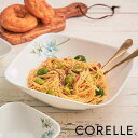 ボウル 22.5cm スクエア コレール CORELLE フェアリーフローラ （ 食洗機対応 電子レンジ対応 オーブン対応 サラダボウル 鉢 白 耐熱 白い食器 深皿 角皿 パスタボウル カレー フルーツ サラダ 花柄 洋食器 おしゃれ ）