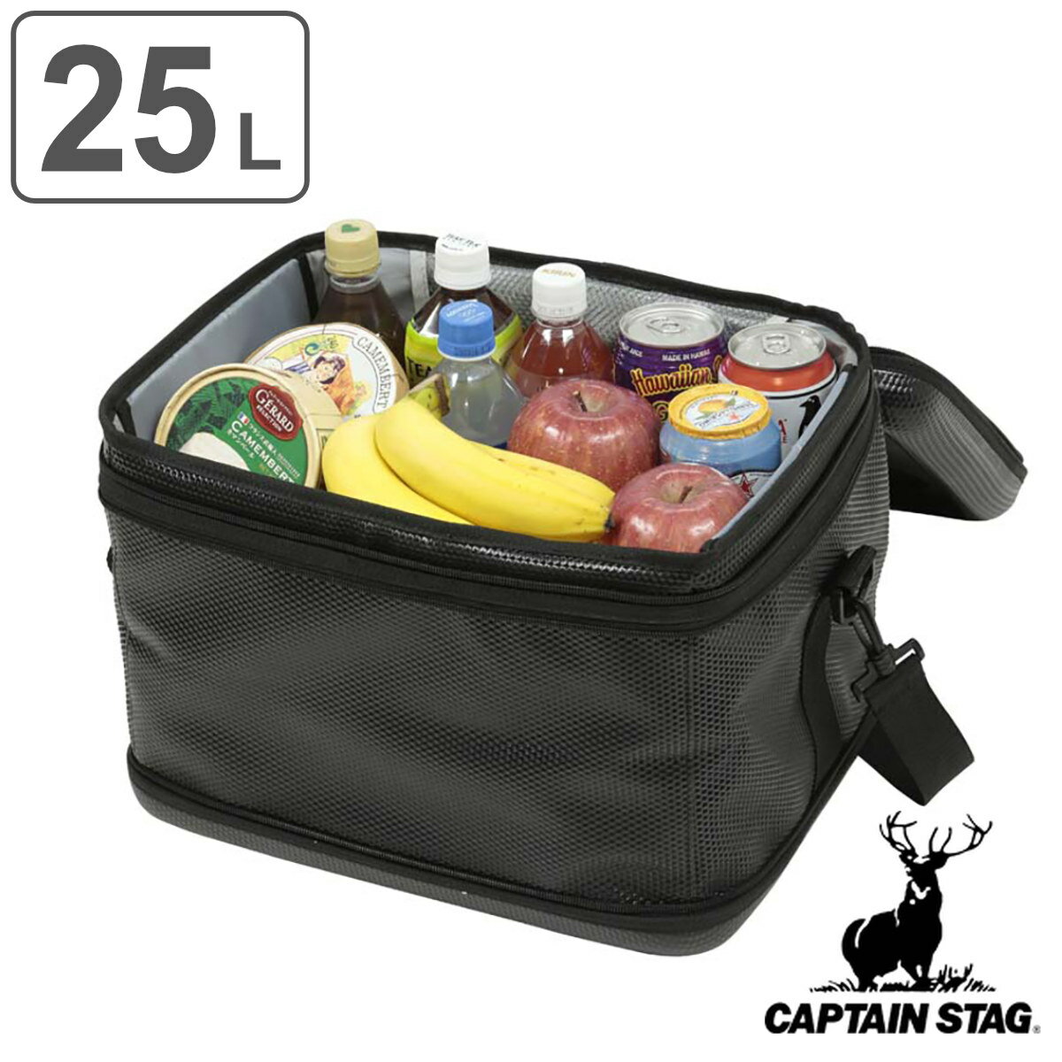 保冷バッグ 25L メッシュポケット付 スーパーコールドクーラーバッグ キャプテンスタッグ （ 送料
