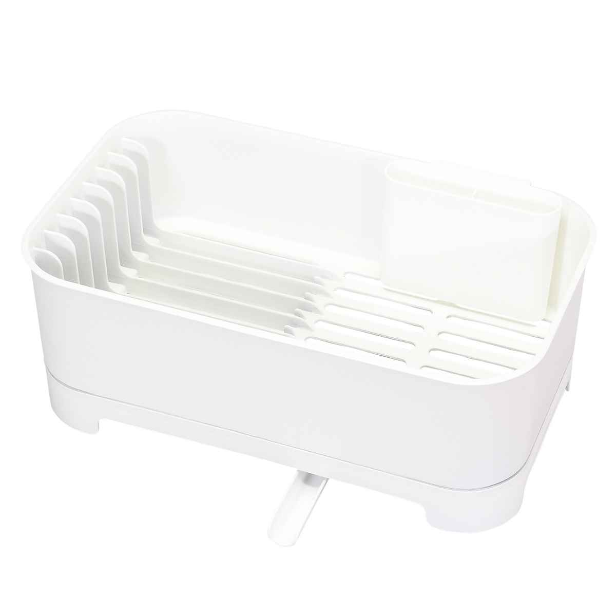 水切りかご キッチンメイト 水切りカゴ 水が流れるトレー （ カトラリーポケット付き 日本製 水切りかご 水切り籠 水切りカゴ 水切りバスケット 水切り 水切りラック 洗い物 食器 洗い 乾燥 ラック ディッシュラック ）