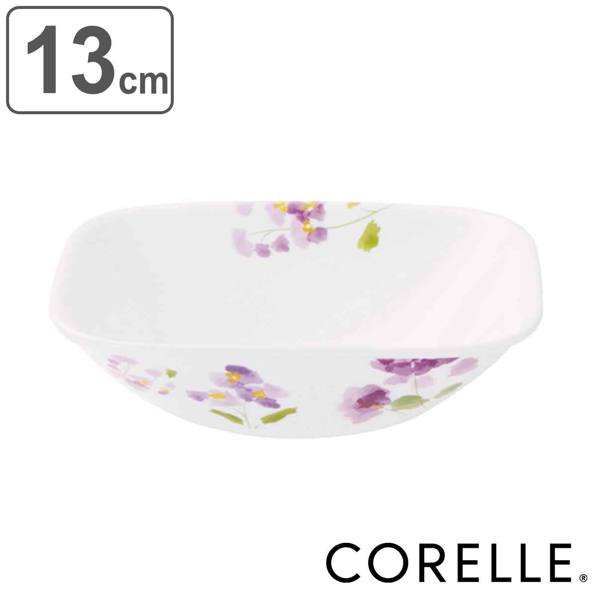 ボウル 13cm スクエア コレール CORELLE バイオレットミスト （ 食洗機対応 電子レンジ対応 オーブン対..