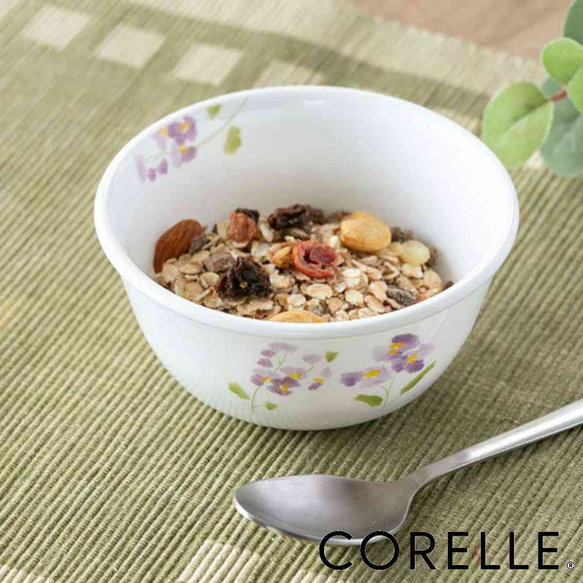ボウル 12.5cm マルチボウル コレール CORELLE バイオレットミスト （ 食洗機対応 電子レンジ対応 オーブン対応 耐熱 サラダボウル シリアルボウル 花柄 ラウンド 丸 軽い 割れにくい 白い食器 サラダ シリアル ヨーグルト ）