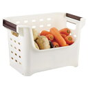 収納ストッカー やさいストッカー 仕切付 収納かご キッチン収納 ( 野菜ストッカー 収納ボックス スタッキング 野菜 収納 保管 キッチン キッチンストッカー...